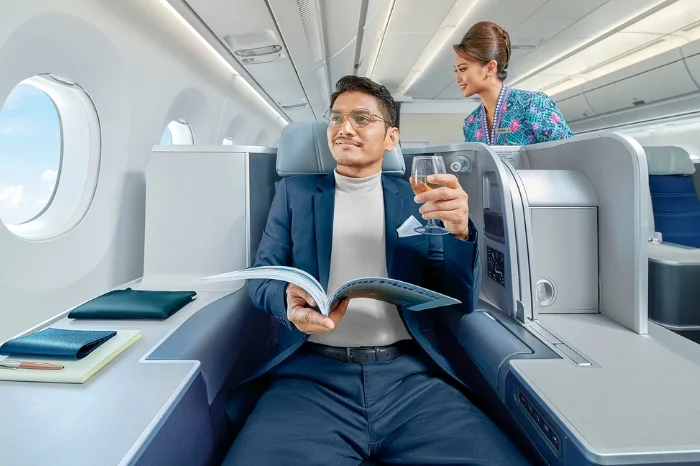 What is the benefit of business class on Malaysia Airlines?