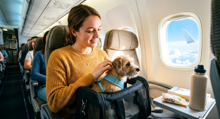 Wie reist man mit einem Haustier im Flugzeug?