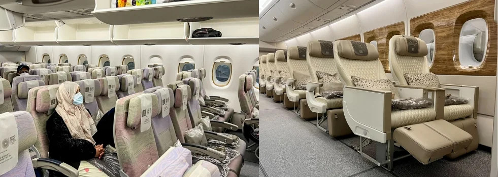 What is the difference between Emirates Economy vs premium economy?